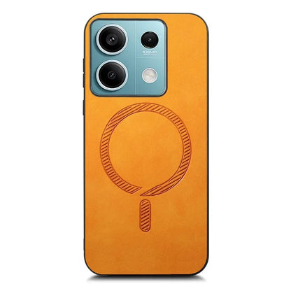 For Xiaomi Redmi Note 13 5G Leather Back Case Compatible with MagSafe Skin-Touch Phone Cover
