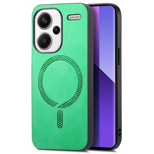 For Xiaomi Redmi Note 13 Pro+ 5G Leather Back Case Compatible with MagSafe Skin-Touch Phone Cover