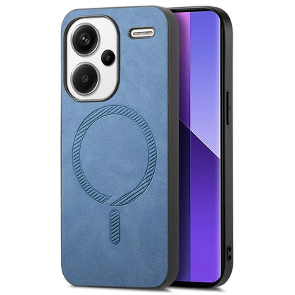 For Xiaomi Redmi Note 13 Pro+ 5G Leather Back Case Compatible with MagSafe Skin-Touch Phone Cover