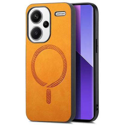 For Xiaomi Redmi Note 13 Pro+ 5G Leather Back Case Compatible with MagSafe Skin-Touch Phone Cover