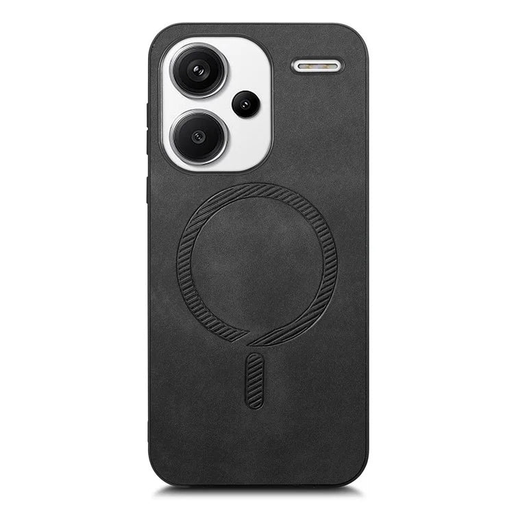 For Xiaomi Redmi Note 13 Pro+ 5G Leather Back Case Compatible with MagSafe Skin-Touch Phone Cover
