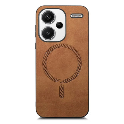 For Xiaomi Redmi Note 13 Pro+ 5G Leather Back Case Compatible with MagSafe Skin-Touch Phone Cover