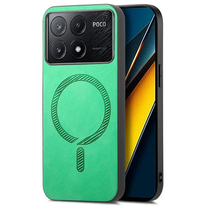 For Xiaomi Poco X6 Pro 5G  /  Redmi K70E 5G Leather Back Case Compatible with MagSafe Skin-Touch Phone Cover