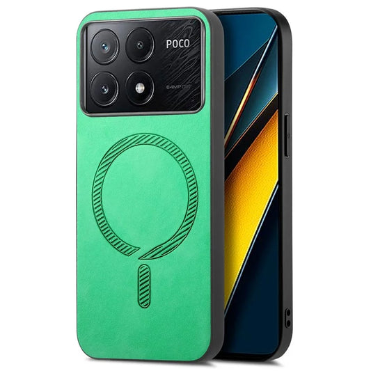 For Xiaomi Poco X6 Pro 5G  /  Redmi K70E 5G Leather Back Case Compatible with MagSafe Skin-Touch Phone Cover