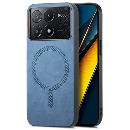 For Xiaomi Poco X6 Pro 5G  /  Redmi K70E 5G Leather Back Case Compatible with MagSafe Skin-Touch Phone Cover