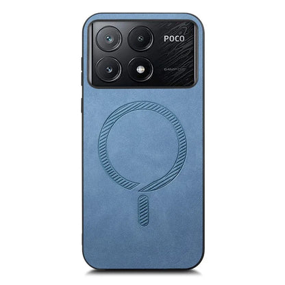 For Xiaomi Poco X6 Pro 5G  /  Redmi K70E 5G Leather Back Case Compatible with MagSafe Skin-Touch Phone Cover