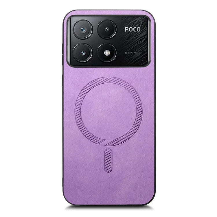 For Xiaomi Poco X6 Pro 5G  /  Redmi K70E 5G Leather Back Case Compatible with MagSafe Skin-Touch Phone Cover