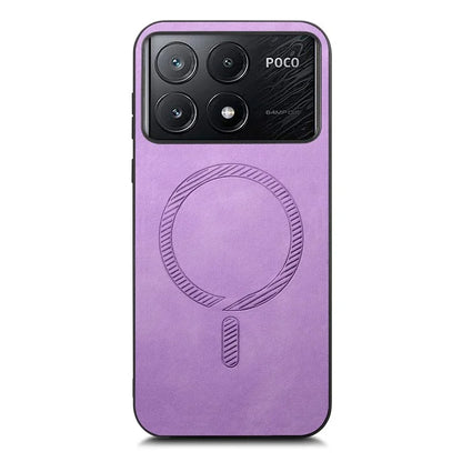 For Xiaomi Poco X6 Pro 5G  /  Redmi K70E 5G Leather Back Case Compatible with MagSafe Skin-Touch Phone Cover