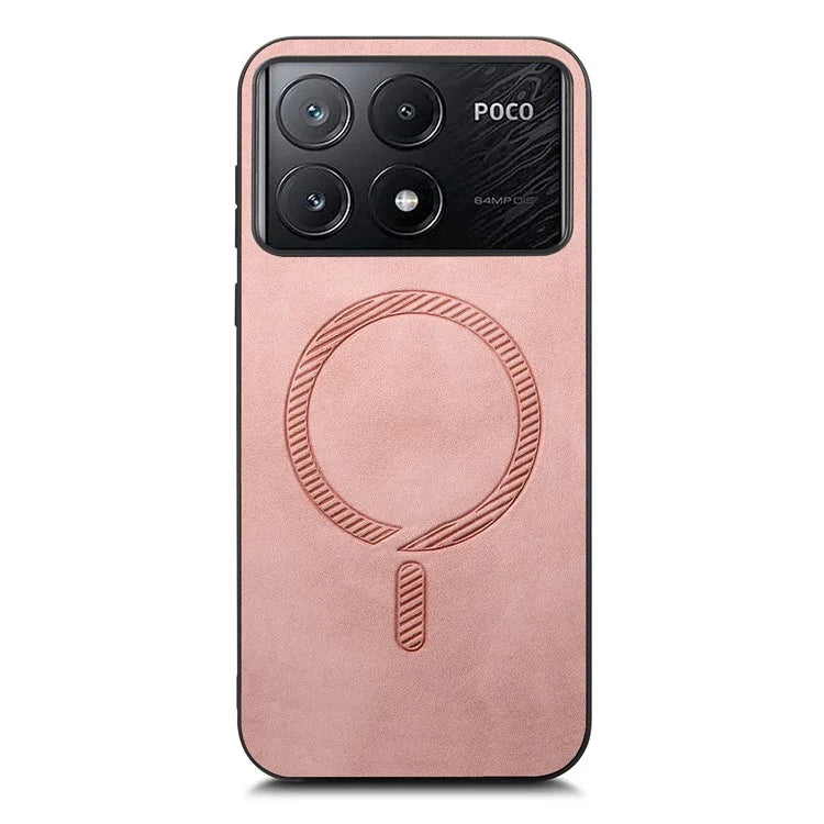 For Xiaomi Poco X6 Pro 5G  /  Redmi K70E 5G Leather Back Case Compatible with MagSafe Skin-Touch Phone Cover