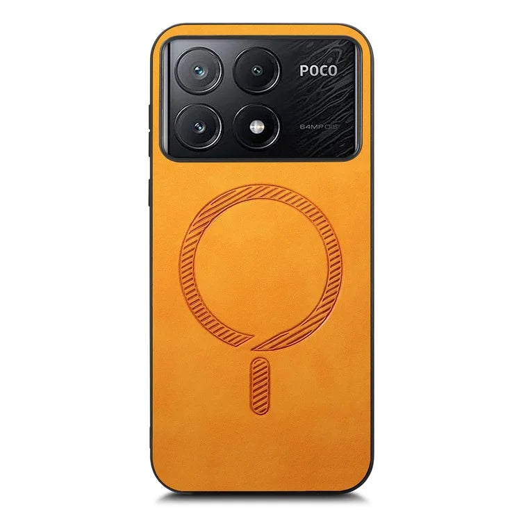For Xiaomi Poco X6 Pro 5G  /  Redmi K70E 5G Leather Back Case Compatible with MagSafe Skin-Touch Phone Cover