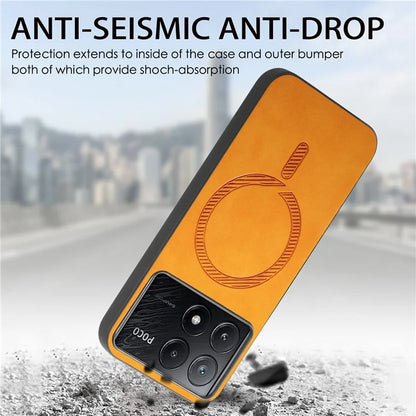 For Xiaomi Poco X6 Pro 5G  /  Redmi K70E 5G Leather Back Case Compatible with MagSafe Skin-Touch Phone Cover