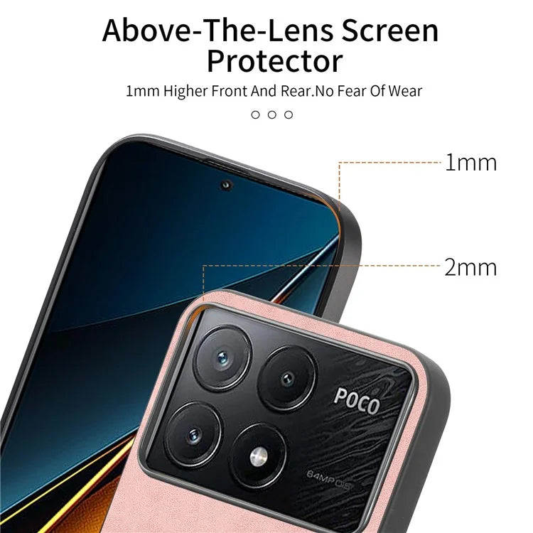 For Xiaomi Poco X6 Pro 5G  /  Redmi K70E 5G Leather Back Case Compatible with MagSafe Skin-Touch Phone Cover