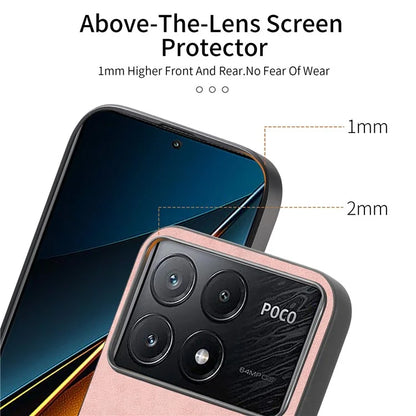 For Xiaomi Poco X6 Pro 5G  /  Redmi K70E 5G Leather Back Case Compatible with MagSafe Skin-Touch Phone Cover