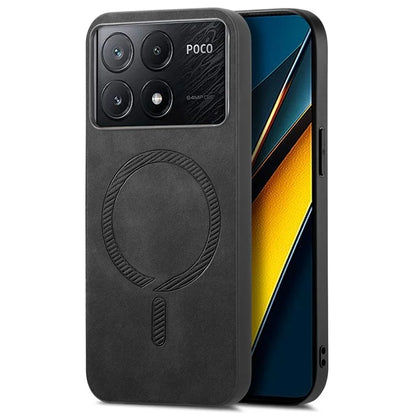 For Xiaomi Poco X6 Pro 5G  /  Redmi K70E 5G Leather Back Case Compatible with MagSafe Skin-Touch Phone Cover