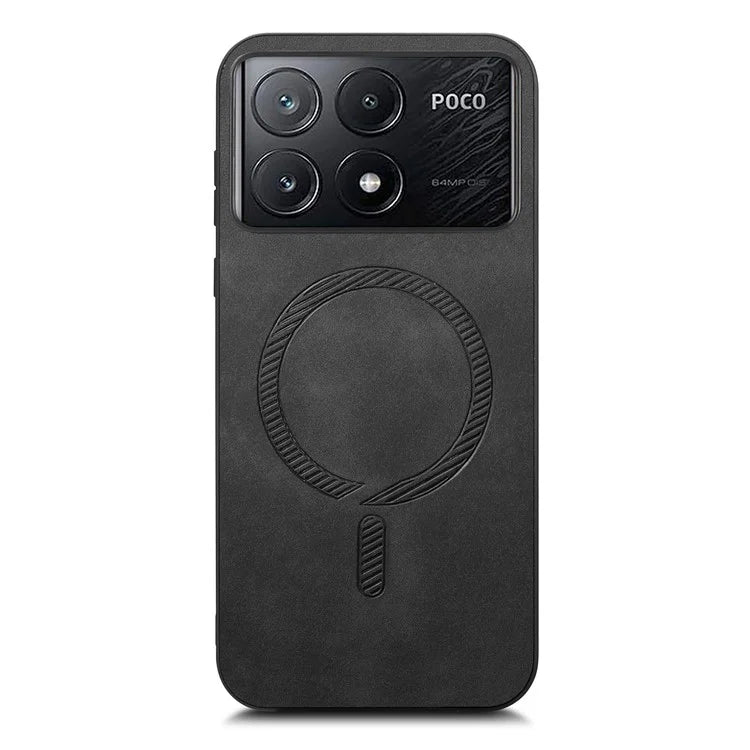 For Xiaomi Poco X6 Pro 5G  /  Redmi K70E 5G Leather Back Case Compatible with MagSafe Skin-Touch Phone Cover