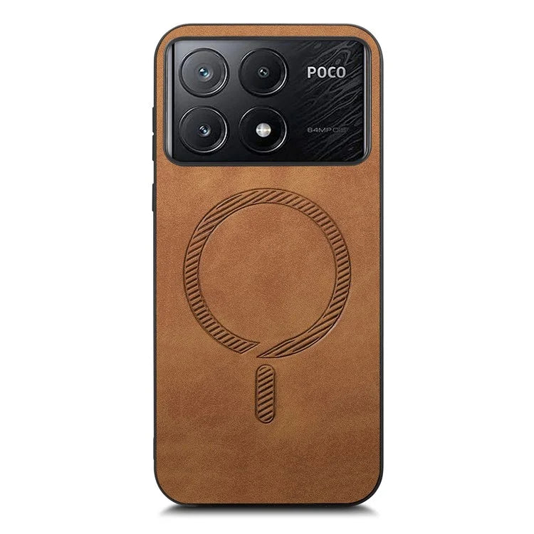 For Xiaomi Poco X6 Pro 5G  /  Redmi K70E 5G Leather Back Case Compatible with MagSafe Skin-Touch Phone Cover