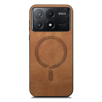 For Xiaomi Poco X6 Pro 5G  /  Redmi K70E 5G Leather Back Case Compatible with MagSafe Skin-Touch Phone Cover