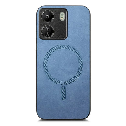 For Xiaomi Redmi 13C 5G  /  13C 4G  /  13R 5G  /  Poco M6 5G Leather Back Case Compatible with MagSafe Skin-Touch Phone Cover