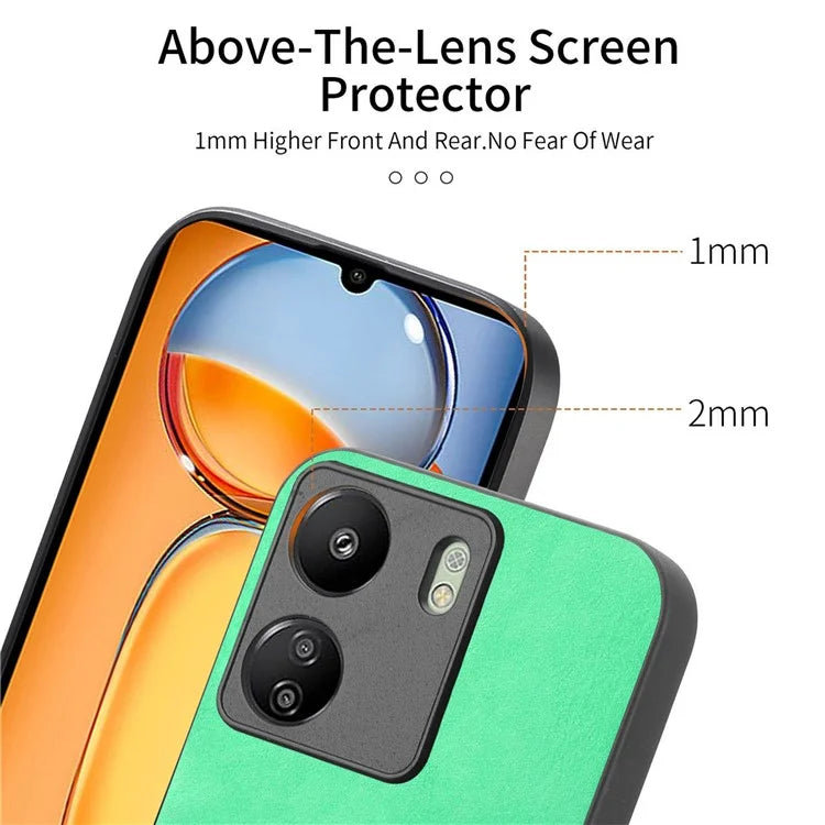 For Xiaomi Redmi 13C 5G  /  13C 4G  /  13R 5G  /  Poco M6 5G Leather Back Case Compatible with MagSafe Skin-Touch Phone Cover