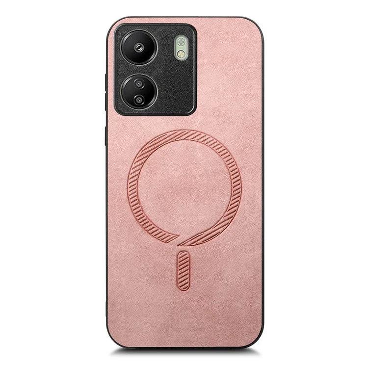 For Xiaomi Redmi 13C 5G  /  13C 4G  /  13R 5G  /  Poco M6 5G Leather Back Case Compatible with MagSafe Skin-Touch Phone Cover