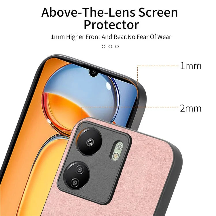 For Xiaomi Redmi 13C 5G  /  13C 4G  /  13R 5G  /  Poco M6 5G Leather Back Case Compatible with MagSafe Skin-Touch Phone Cover