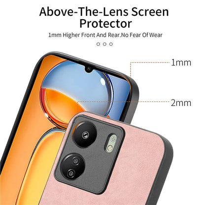 For Xiaomi Redmi 13C 5G  /  13C 4G  /  13R 5G  /  Poco M6 5G Leather Back Case Compatible with MagSafe Skin-Touch Phone Cover