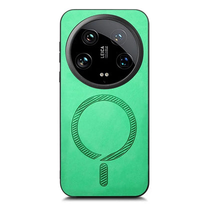 For Xiaomi 14 Ultra Leather Back Case Compatible with MagSafe Skin-Touch Phone Cover