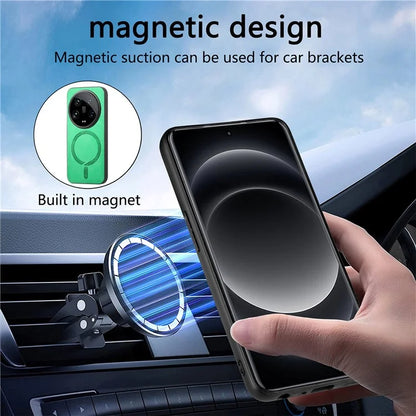 For Xiaomi 14 Ultra Leather Back Case Compatible with MagSafe Skin-Touch Phone Cover