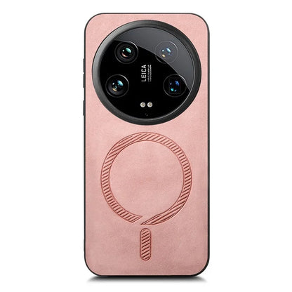 For Xiaomi 14 Ultra Leather Back Case Compatible with MagSafe Skin-Touch Phone Cover