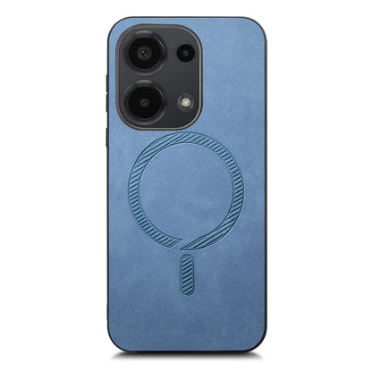 For Xiaomi Poco M6 Pro 4G  /  Redmi Note 13 Pro 4G Leather Back Case Compatible with MagSafe Skin-Touch Phone Cover