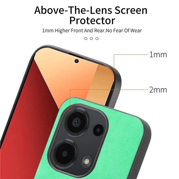 For Xiaomi Poco M6 Pro 4G  /  Redmi Note 13 Pro 4G Leather Back Case Compatible with MagSafe Skin-Touch Phone Cover