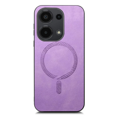 For Xiaomi Poco M6 Pro 4G  /  Redmi Note 13 Pro 4G Leather Back Case Compatible with MagSafe Skin-Touch Phone Cover