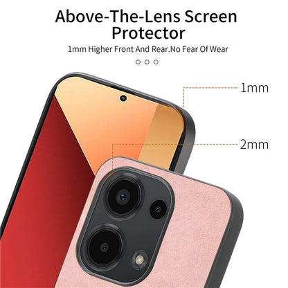 For Xiaomi Poco M6 Pro 4G  /  Redmi Note 13 Pro 4G Leather Back Case Compatible with MagSafe Skin-Touch Phone Cover