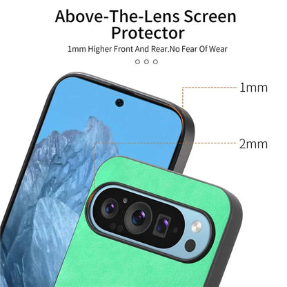 For Google Pixel 9 Pro  /  Pixel 9 Leather Back Case Compatible with MagSafe Skin-Touch Phone Cover