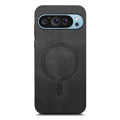 For Google Pixel 9 Pro  /  Pixel 9 Leather Back Case Compatible with MagSafe Skin-Touch Phone Cover