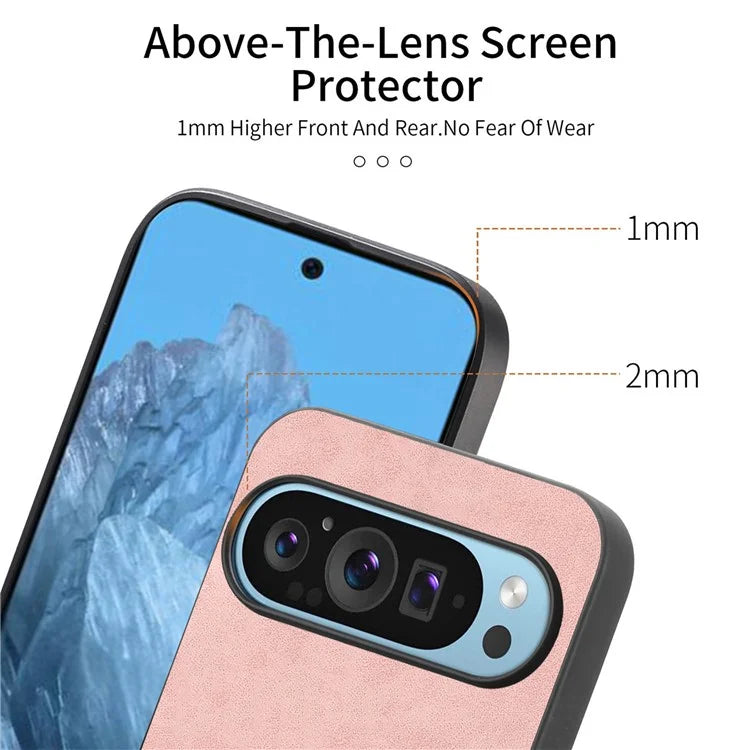 For Google Pixel 9 Pro  /  Pixel 9 Leather Back Case Compatible with MagSafe Skin-Touch Phone Cover