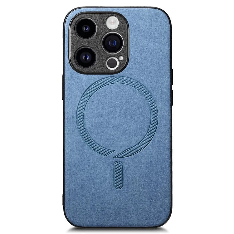 For iPhone 14 Pro Leather Back Case Compatible with MagSafe Skin-Touch Phone Cover
