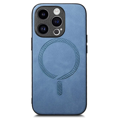 For iPhone 14 Pro Leather Back Case Compatible with MagSafe Skin-Touch Phone Cover