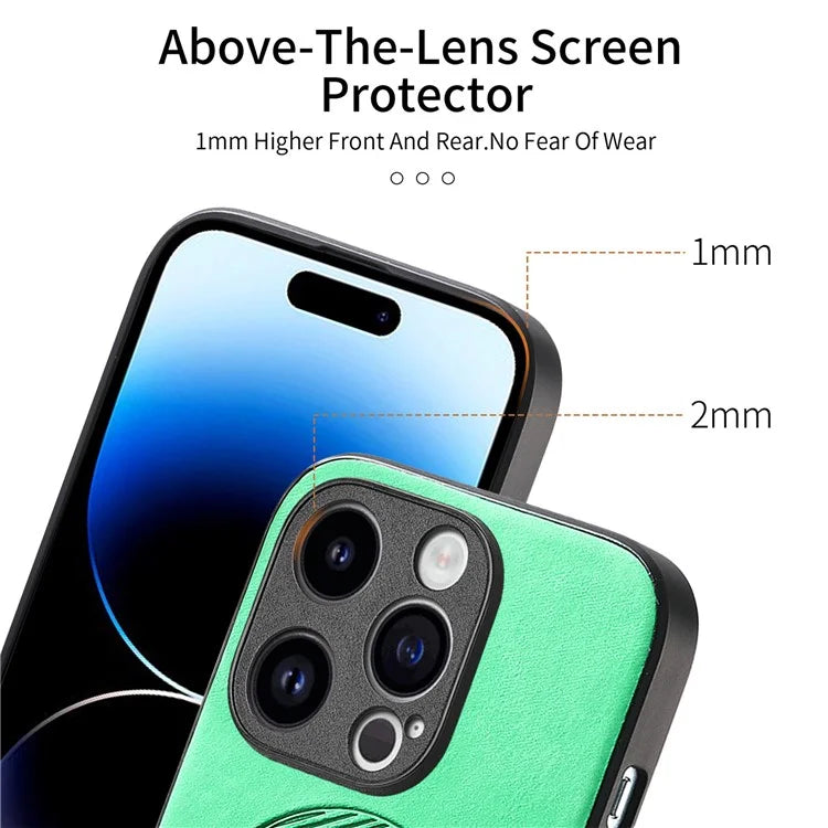 For iPhone 14 Pro Leather Back Case Compatible with MagSafe Skin-Touch Phone Cover