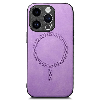 For iPhone 14 Pro Leather Back Case Compatible with MagSafe Skin-Touch Phone Cover