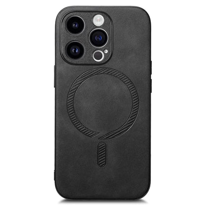 For iPhone 14 Pro Leather Back Case Compatible with MagSafe Skin-Touch Phone Cover