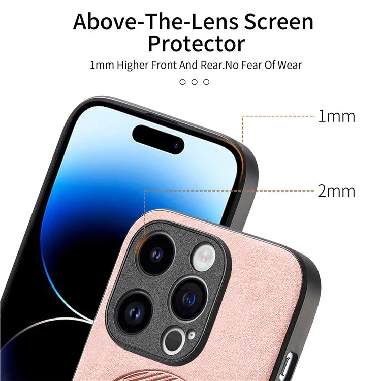 For iPhone 14 Pro Leather Back Case Compatible with MagSafe Skin-Touch Phone Cover