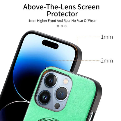 For iPhone 14 Pro Max Leather Back Case Compatible with MagSafe Skin-Touch Phone Cover