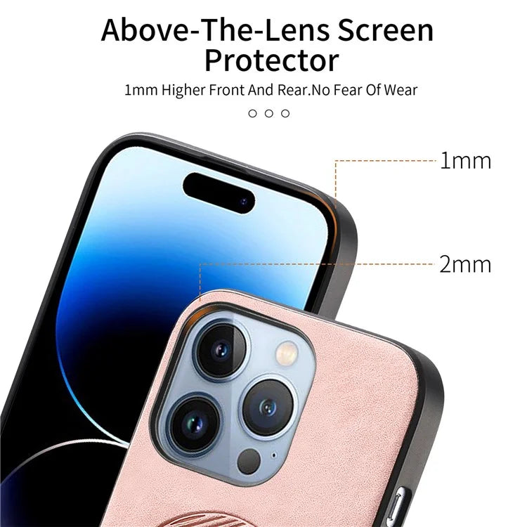 For iPhone 14 Pro Max Leather Back Case Compatible with MagSafe Skin-Touch Phone Cover