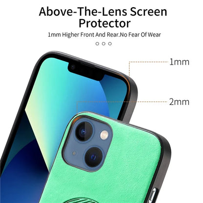 For iPhone 13 Leather Back Case Compatible with MagSafe Skin-Touch Phone Cover