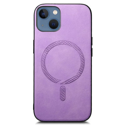 For iPhone 13 Leather Back Case Compatible with MagSafe Skin-Touch Phone Cover