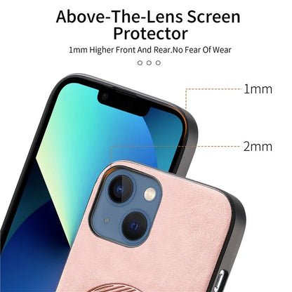 For iPhone 13 Leather Back Case Compatible with MagSafe Skin-Touch Phone Cover