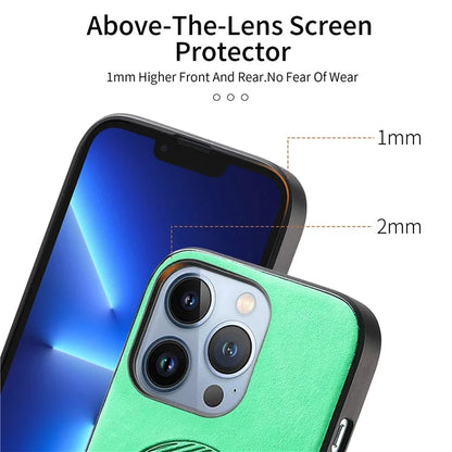 For iPhone 13 Pro Leather Back Case Compatible with MagSafe Skin-Touch Phone Cover