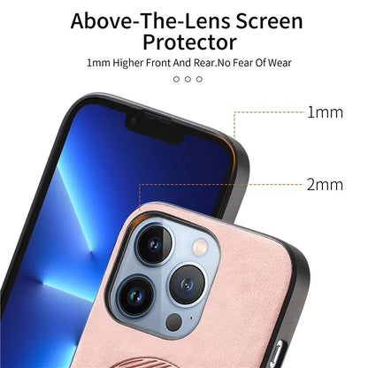 For iPhone 13 Pro Leather Back Case Compatible with MagSafe Skin-Touch Phone Cover