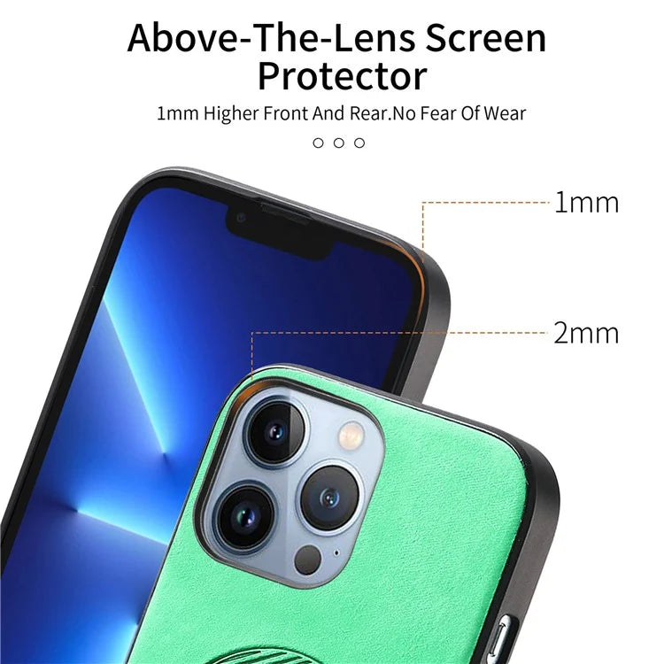 For iPhone 13 Pro Max Leather Back Case Compatible with MagSafe Skin-Touch Phone Cover